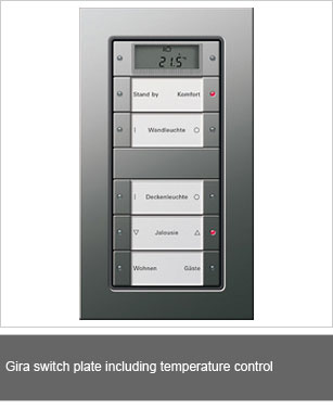 Gira switch plate including temperature controls